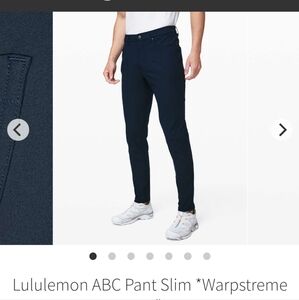 Lululemon Men's Navy ABC Warpstreme Commission Pants Size 30
